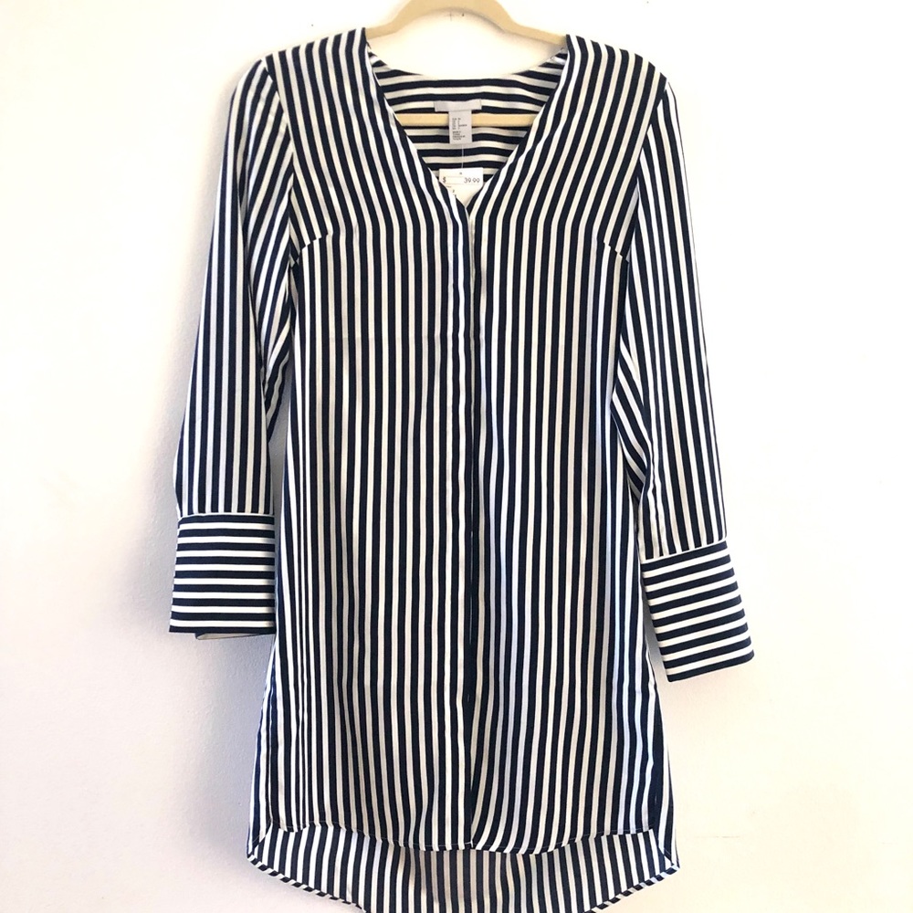 H&M Striped Shirt Dress - Size 2